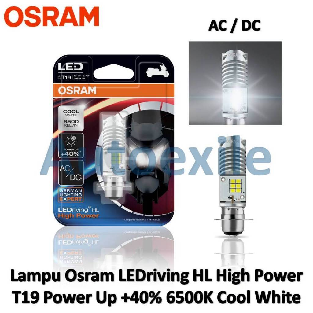 Osram LED T19 H6 M5 Kaki1 AC DC 6500K Cool White 7955CW Supra Automatic Underbone ไฟมอเตอร์ไซค์