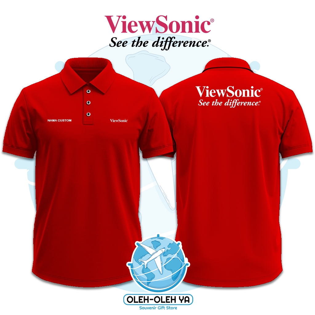 ของที่ระลึก Yes Wangki เสื้อโปโลคอปก Wangki Work Shirt - Viewsonic - DTF เย็บปักถักร้อย Screen Print
