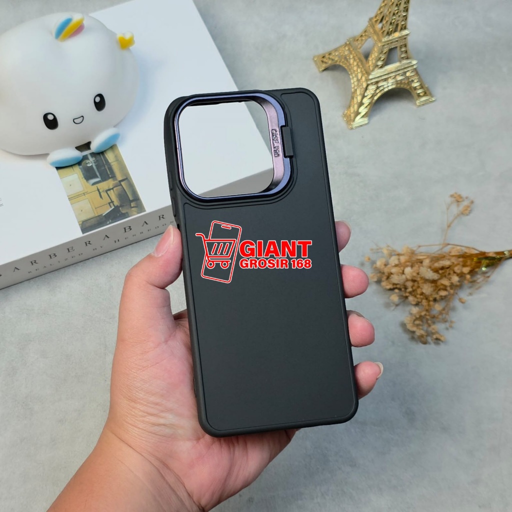 Realme Note 70 Macaron Black Stand Ring Camera Case Realme Note 70