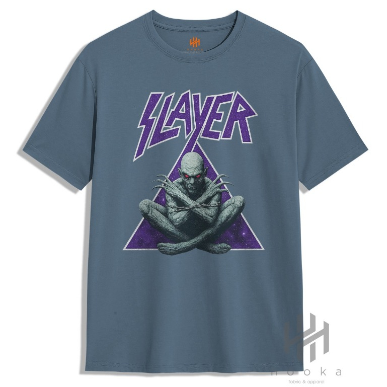 Slayer HOOKA Distro Premium T-Shirt Metal Slayer Band เสื้อยืด