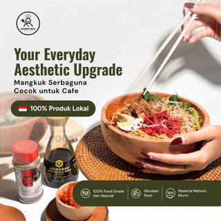 Mangkok Kayu Food Grade  - Mangkok Aesthetic Kayu Mahoni Asli by Cooking Uncle