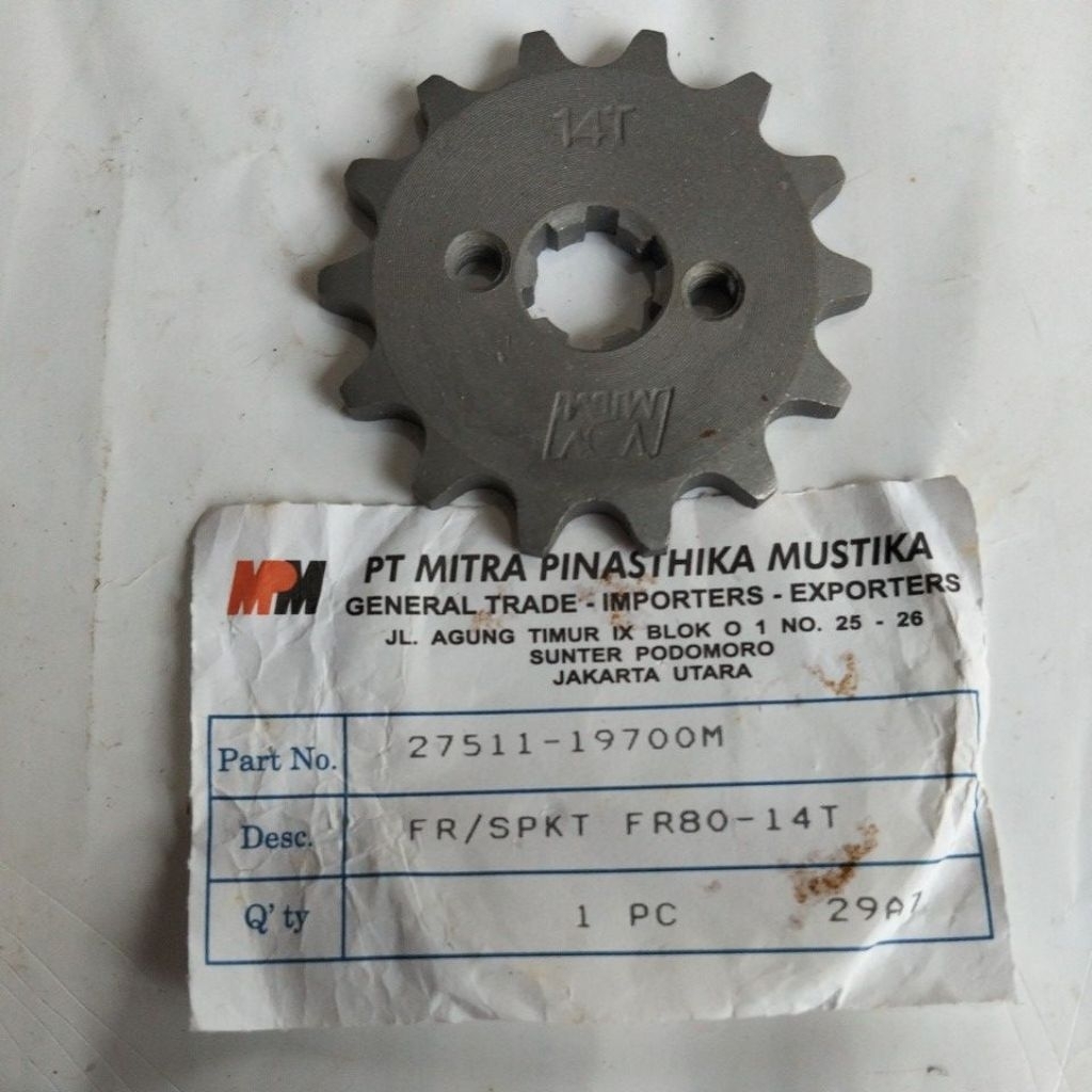 FRONT GEAR FRONT SPROCKET 420 14T MB SUZUKI FR 80 MPM