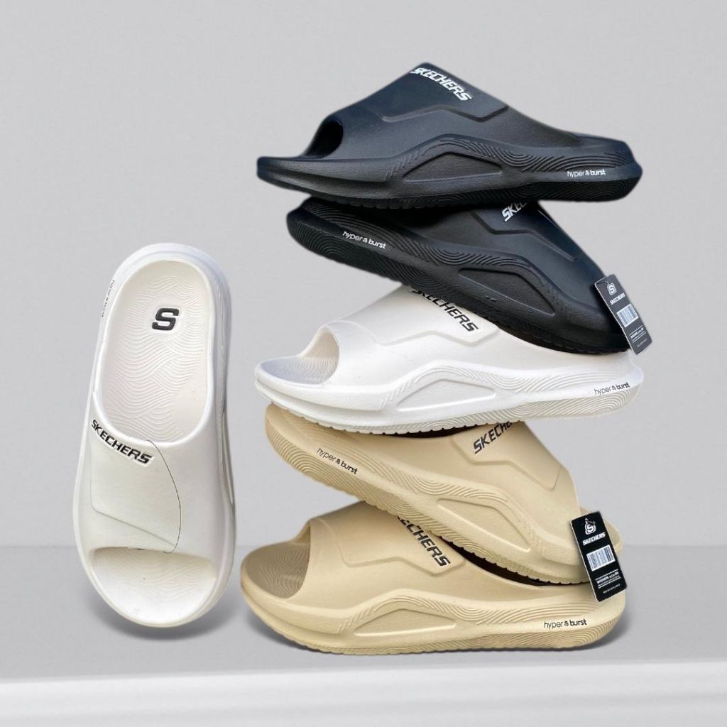 SKECHERS รองเท้าแตะ สเกชเชอร์ รองเท้าแตะแบบสวมผู้ชายและผู้หญิง