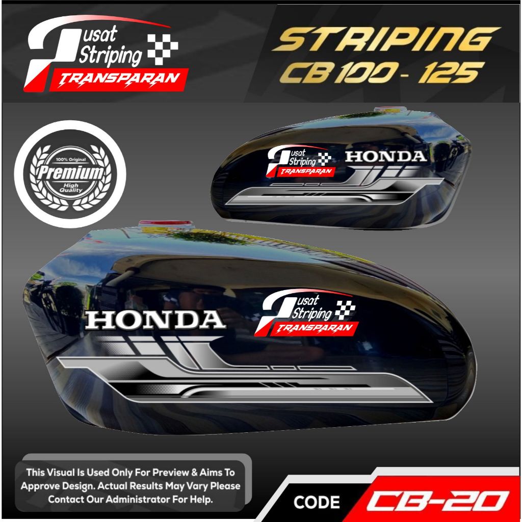 CB 100 Striping variations สติ๊กเกอร์ CB Striping แบบกําหนดเอง CB 125 รหัส TRANSPARENT CB11