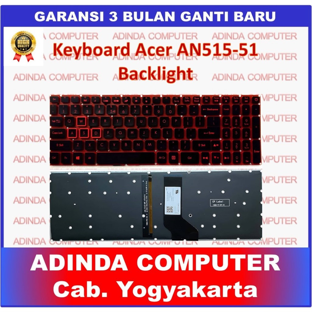 Acer Nitro 5 AN515 AN515-51 AN515-31 AN515-41 AN515-42 AN515-42-R6YD คีย์บอร์ดแบ็คไลท์สีแดง