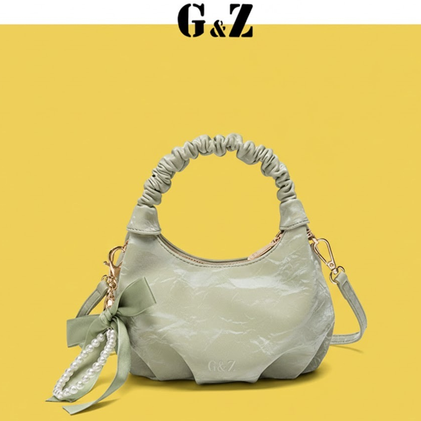G&Z Glam Noir Bag กระเป๋าถือผู้หญิง กระเป๋าใต้วงแขนหนังเรียบ แฟชั่น 2025