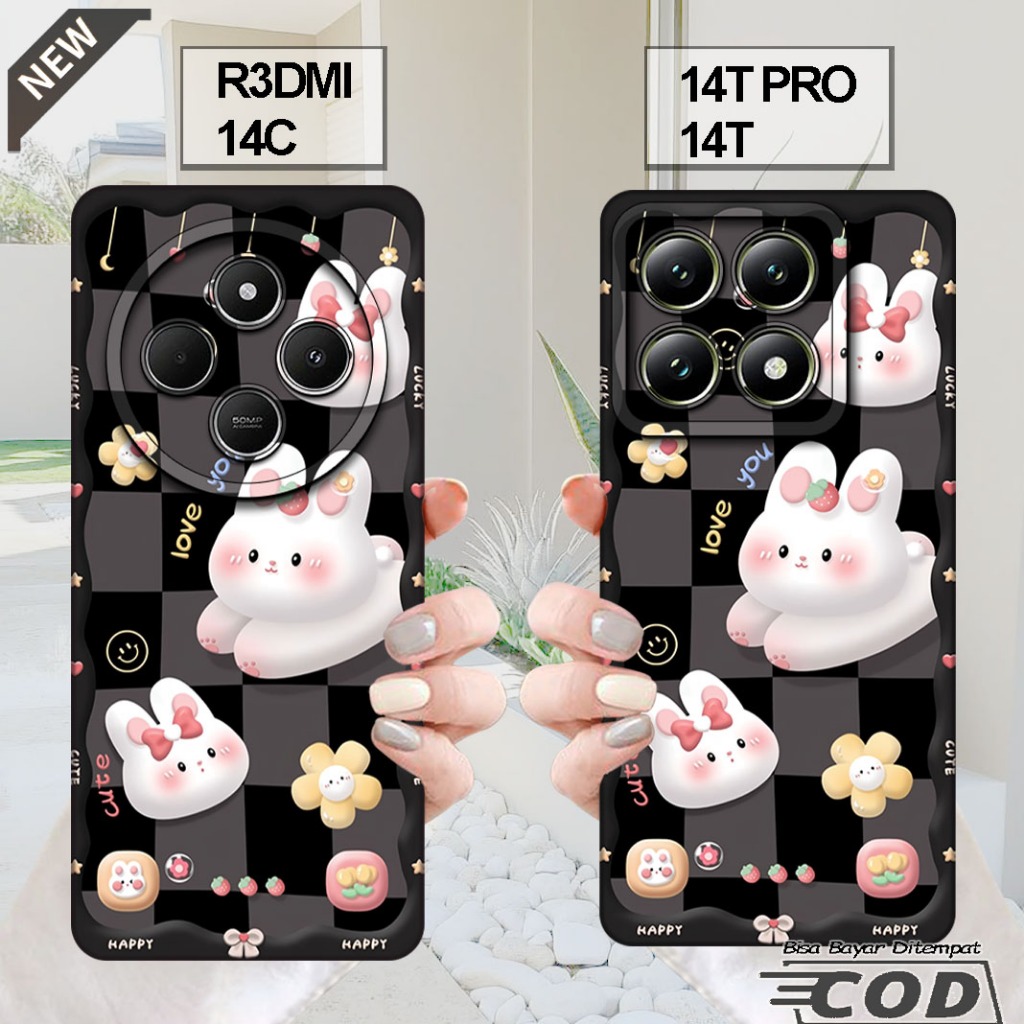 เคส XIAOMI REDMI 14C - เคส XIAOMI 14T - เคส XIAOMI 14T PRO _ปลอกซิลิโคนยืดหยุ่นใสสีดํา