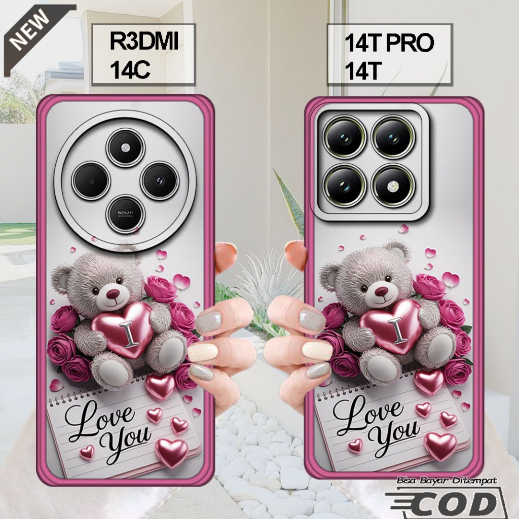 เคส XIAOMI REDMI 14C - เคส XIAOMI 14T - เคส XIAOMI 14T PRO _ปลอกซิลิโคนยืดหยุ่นใสสีดํา