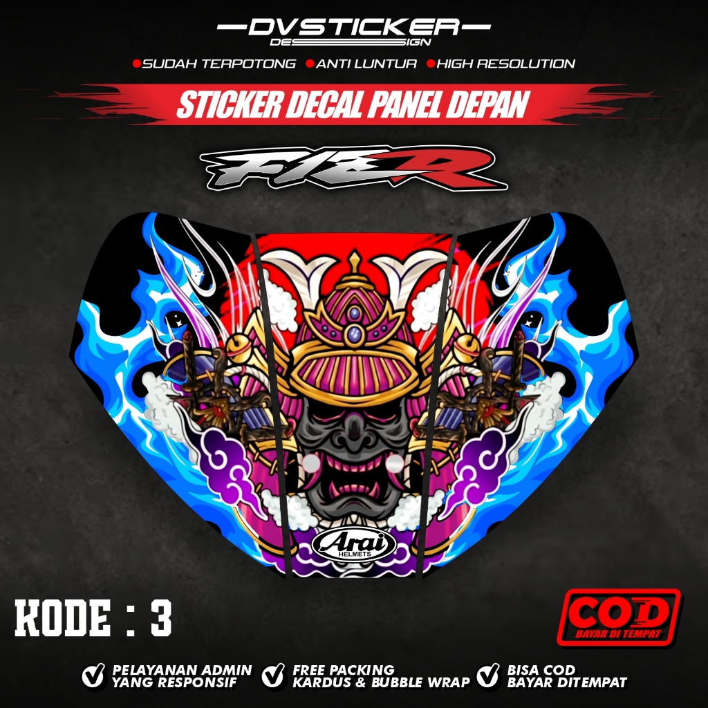 สติ๊กเกอร์แผงหน้าเต็ม f1zr FRONT TIE FIZR DECAL เพียงติดตั้ง