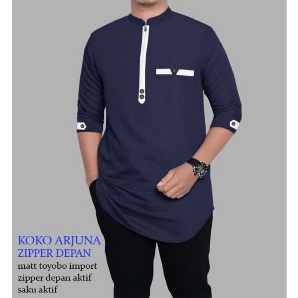 KATUN ARJUN - KOKO KURTA COTTON SHIRT ML XL XXL 3XL MUSLIM MENS EID 3/4 SLEEVE VIRAL ใหม่ล่าสุด COKS