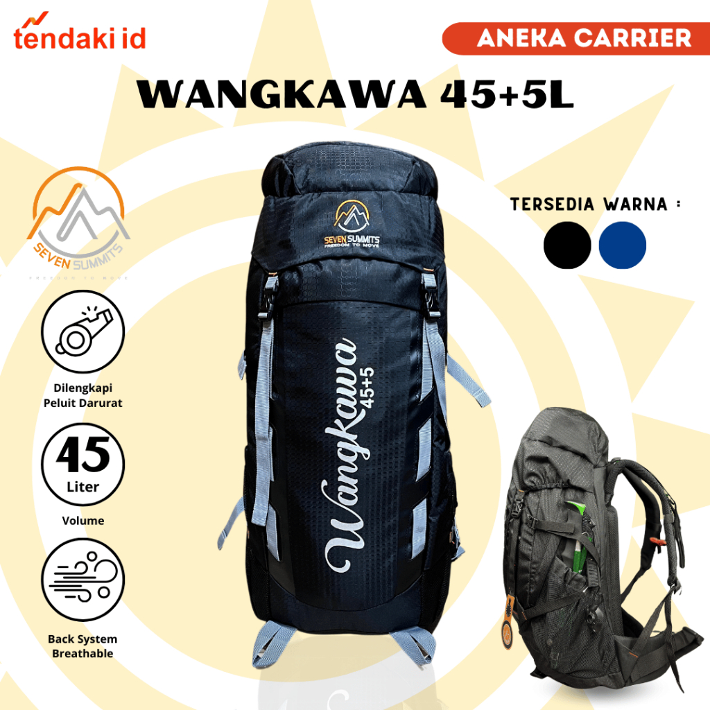 Semi Carrier Seven Summits Wangkawa 45+5L กระเป๋าเดินป่า Mountain Travel Backpack Travelling Backpac