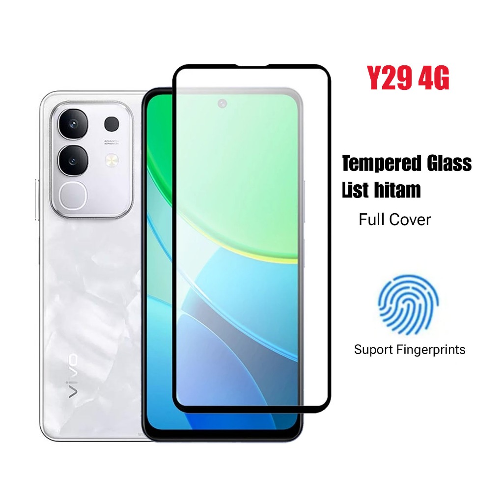 กระจกนิรภัย Full Cover glass Vivo Y19s, Vivo Y29 การ์ดใส