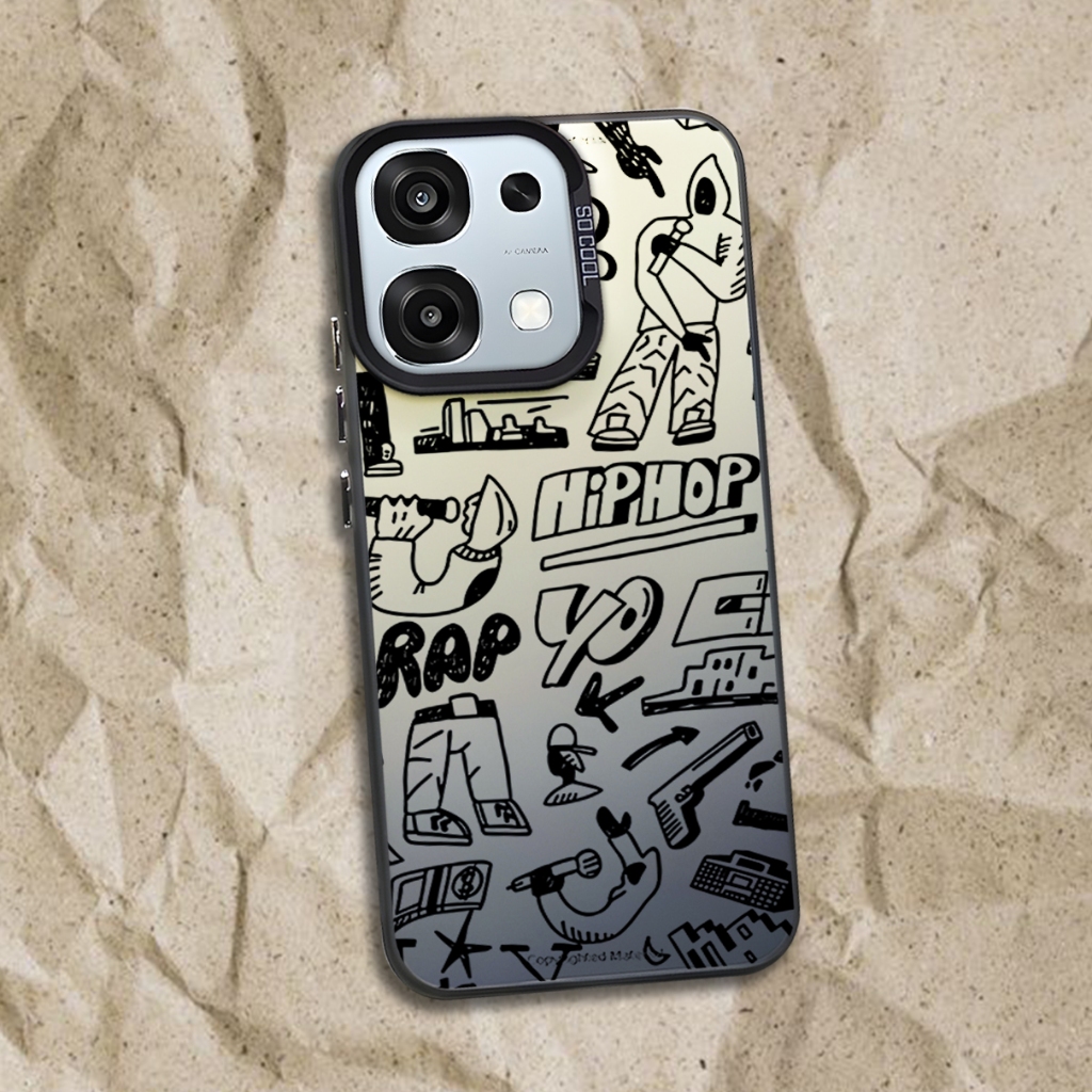 RN69 Grafitti Case Oppo A6 Pro ฮาร์ดบอร์ดขอบนุ่ม