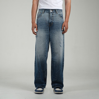 Trondheim Celana Denim Loose Fit Jeans Harlem Ripped Blue