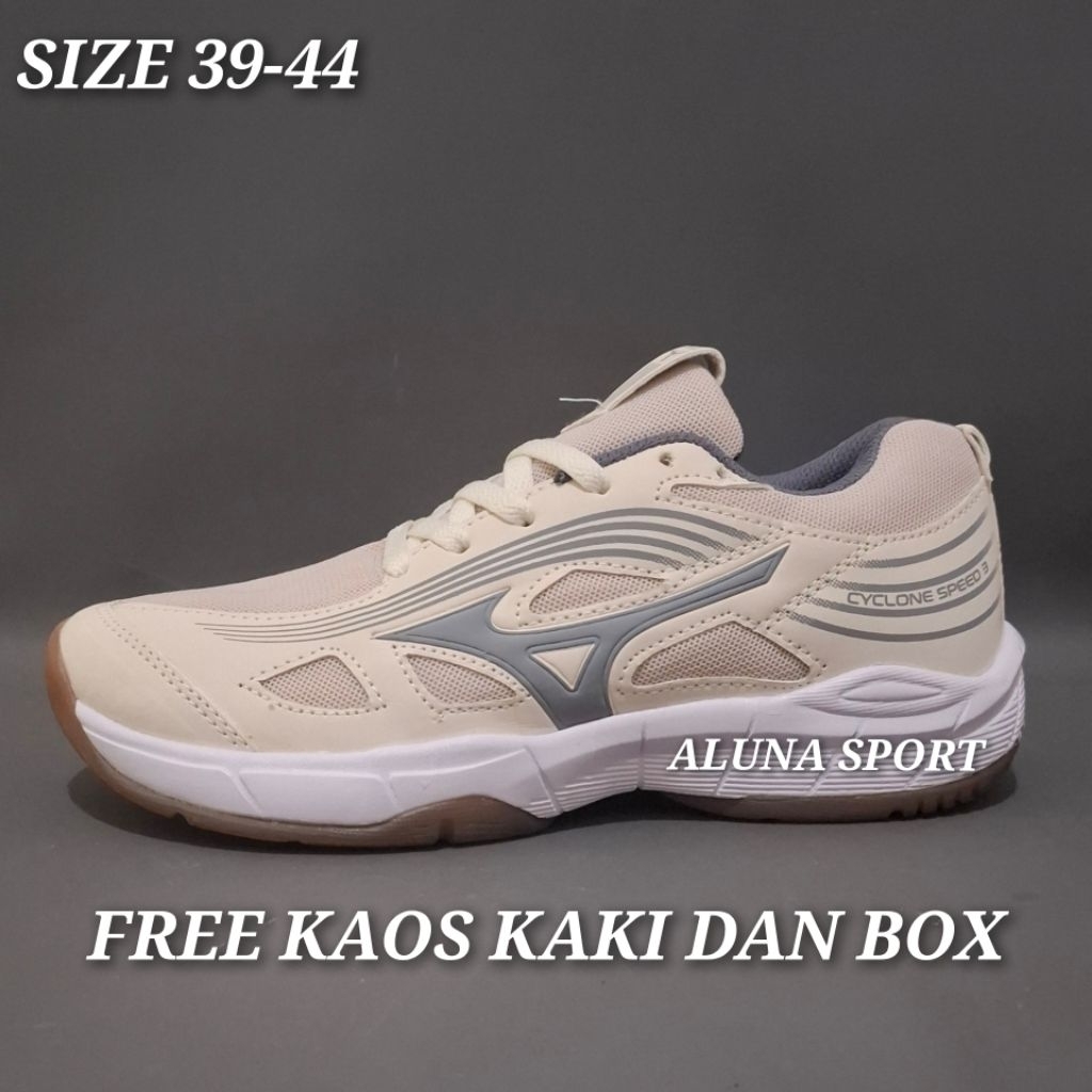 MIZUNO มิซูโน่ พายุไซโคลน ความเร็ว วอลเลย์บอลและรองเท้าแบดมินตันสําหรับผู้ชายและผู้หญิง น้ําหนักเบา กันลื่น จ่ายปลายทางได้