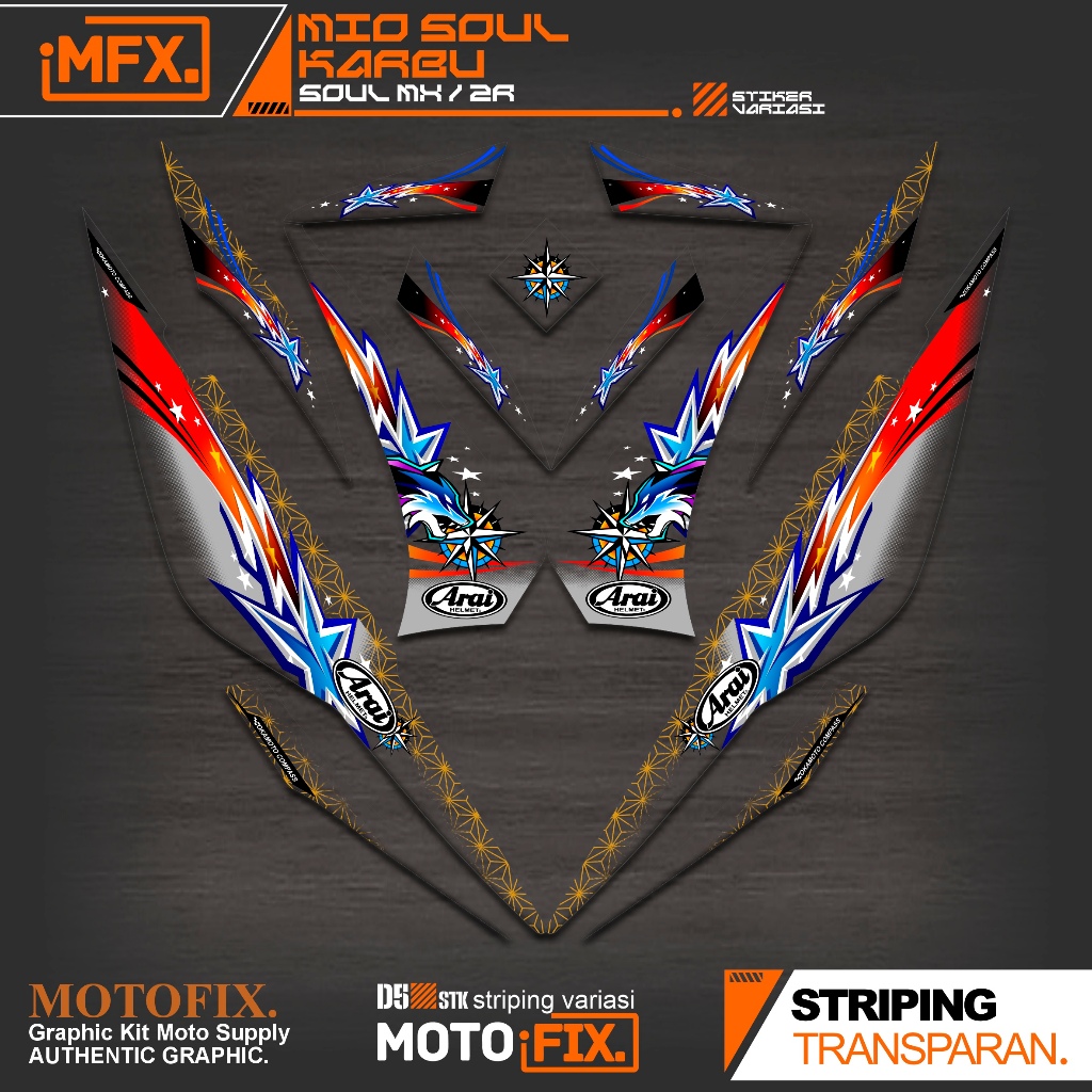 STRIPING MIO SOUL OLD MFX3/SOUL Z CARBON/STICKER SOUL OLD MX/STICKER SOUL ZR คาร์บอนสติ๊กเกอร์ SOUL 