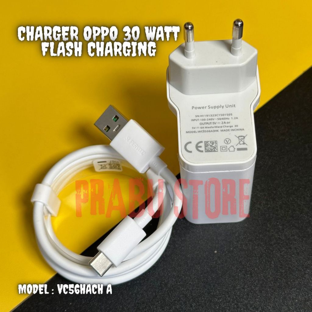[PS] เครื่องชาร์จ OPPO 30W สําหรับ Reno 1 2 2F 3 4 4F 5F PRO Original TYPE C Super VOOC ชาร์จเร็ว