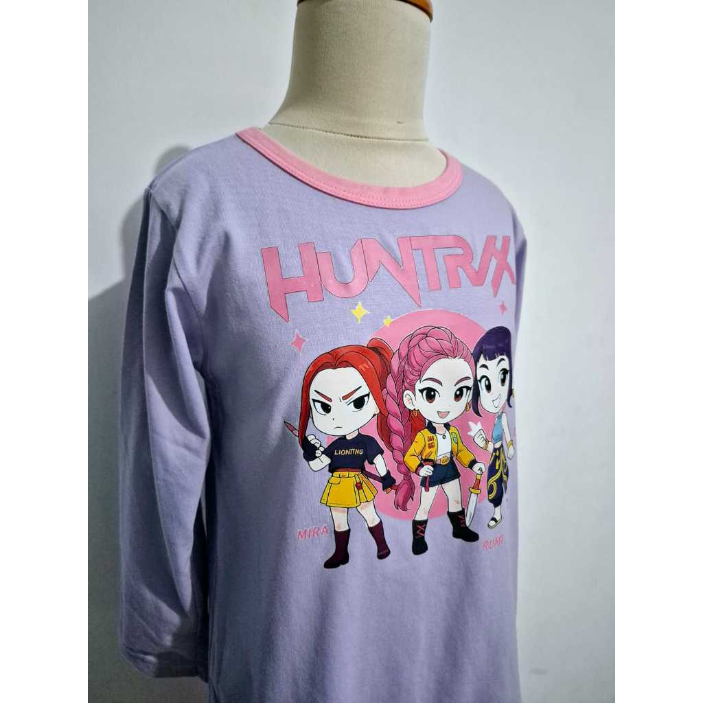 UNGU Hello Pyjamas - Huntrix Round Purple Girls T-Shirt Pyjamas Set