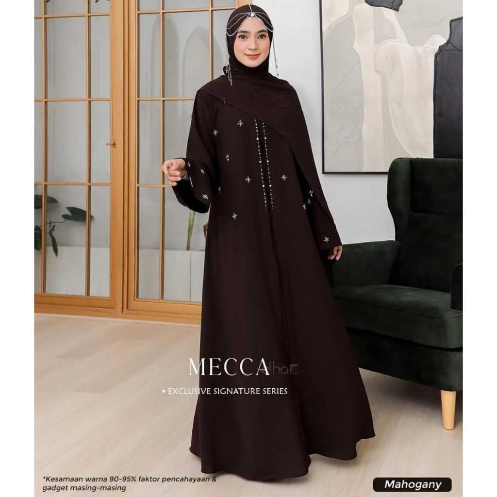 Mecca Dress Viral Womens Gamis - ดีไซน์ทันสมัย สวมใส่สบาย วัสดุ Ceruty Babydoll กลุ่มการศึกษาอิสลาม 