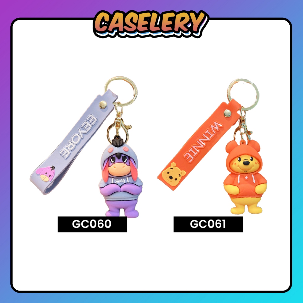 GANTUNGAN [GC] พวงกุญแจตัวละคร Eeyore Winni The Pooh ระดับพรีเมียม