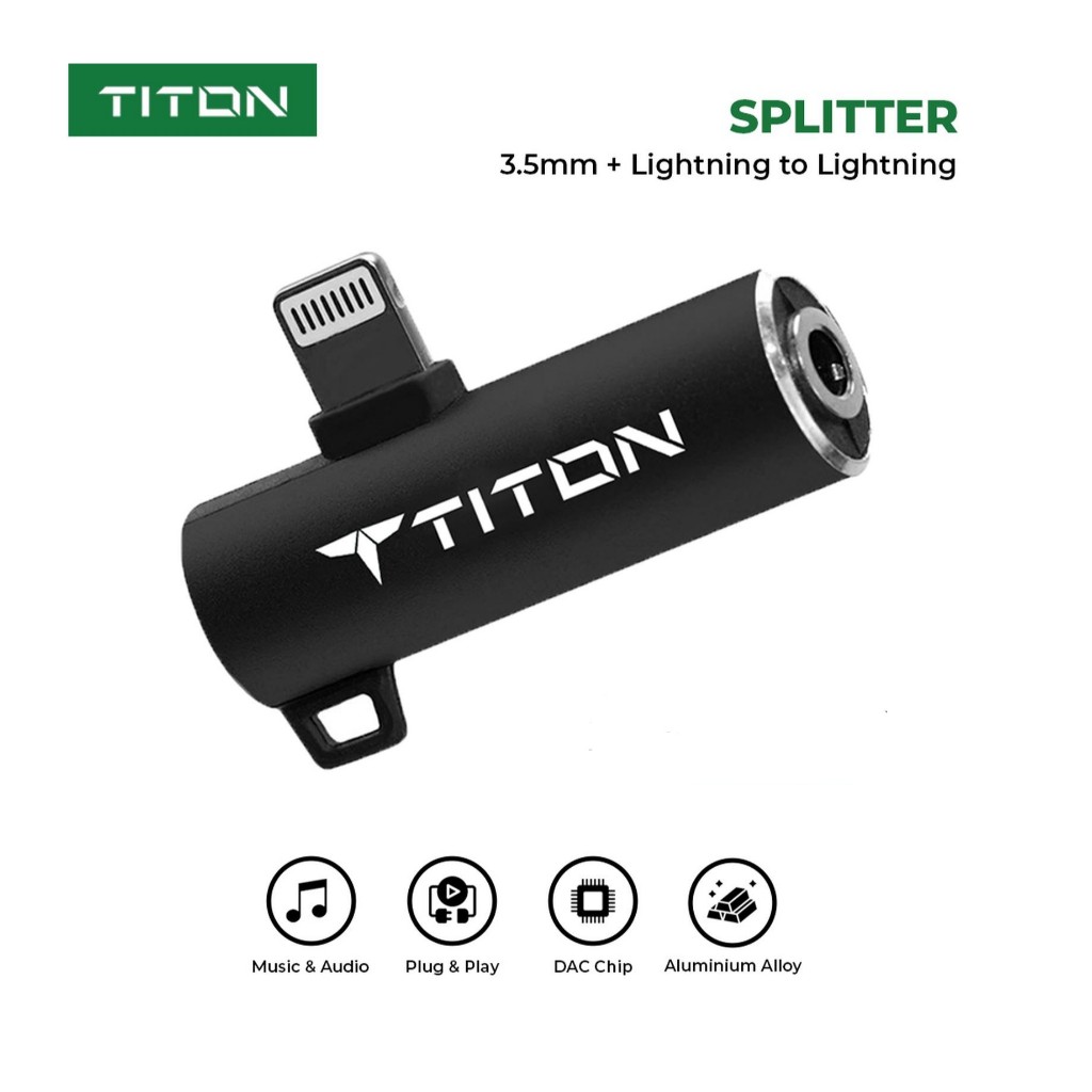 TITON Splitter iPhone DAC ชิป Converter 3.5 มม.และ Lightning to Lightning C00012T HM-JLL อะแดปเตอร์อ