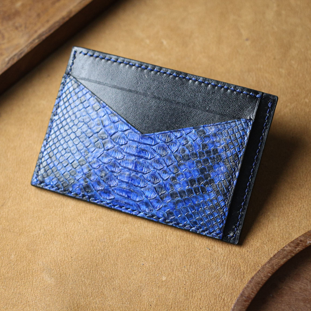 Genuine Python Leather Cardholder "The Blue Python Cardholder"