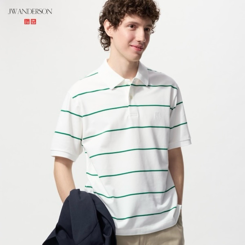 Uniqlo x JW Anderson เสื้อโปโลลายทางแขนสั้นดั้งเดิม