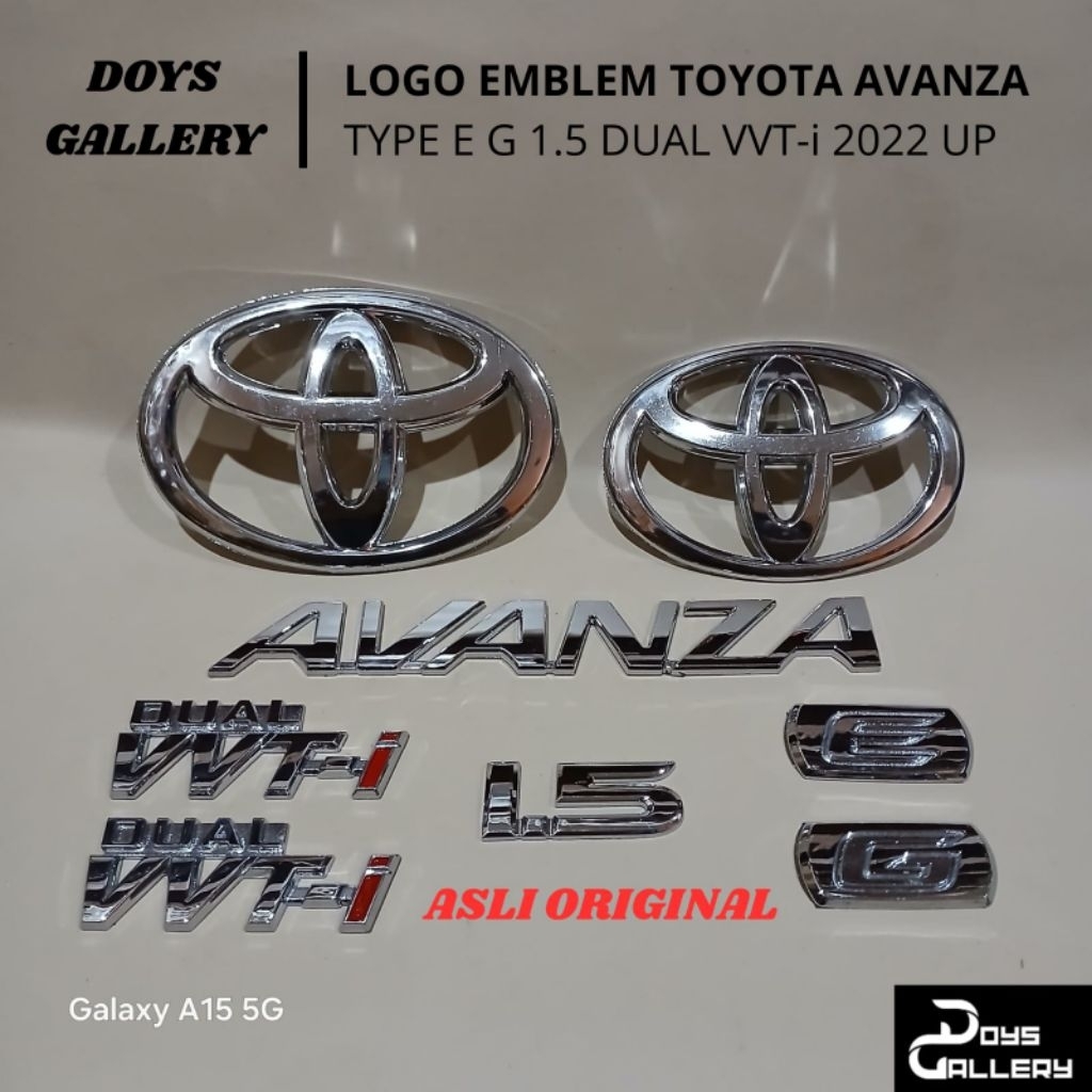 โลโก้รถ Toyota Avanza แบบสัญลักษณ์ EG 1.5 Dual VVT-i th.2022 ขึ้นไปของแท้