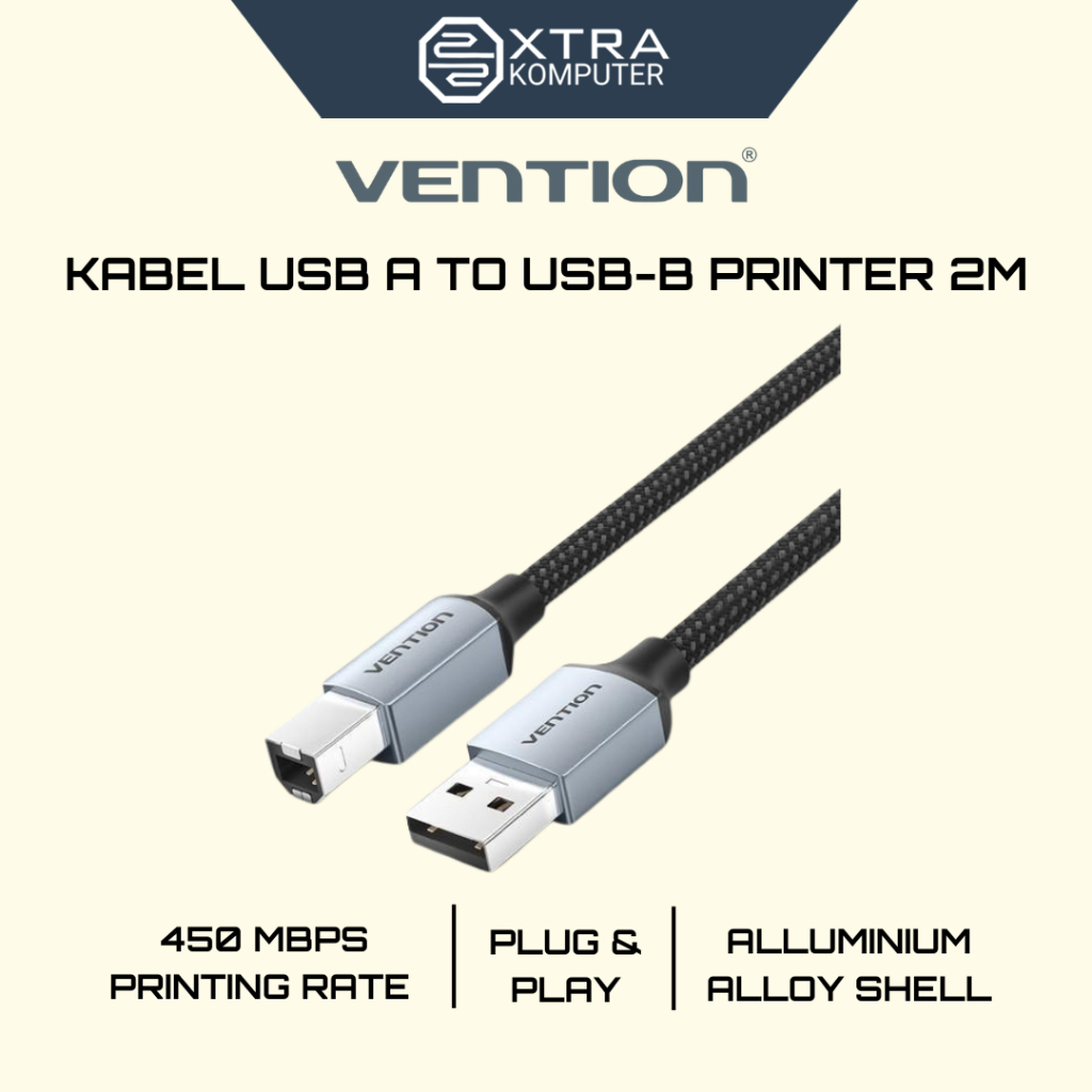 สายเครื่องพิมพ์ USB 2.0 A to USB B speedy Scanner - Vention CTT, 2M