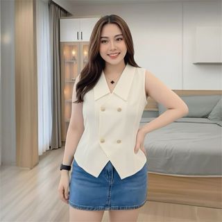 EVI VEST / BASIC WANITA /Semiwol Atasan Wanita Crop EVI Vest  Casual