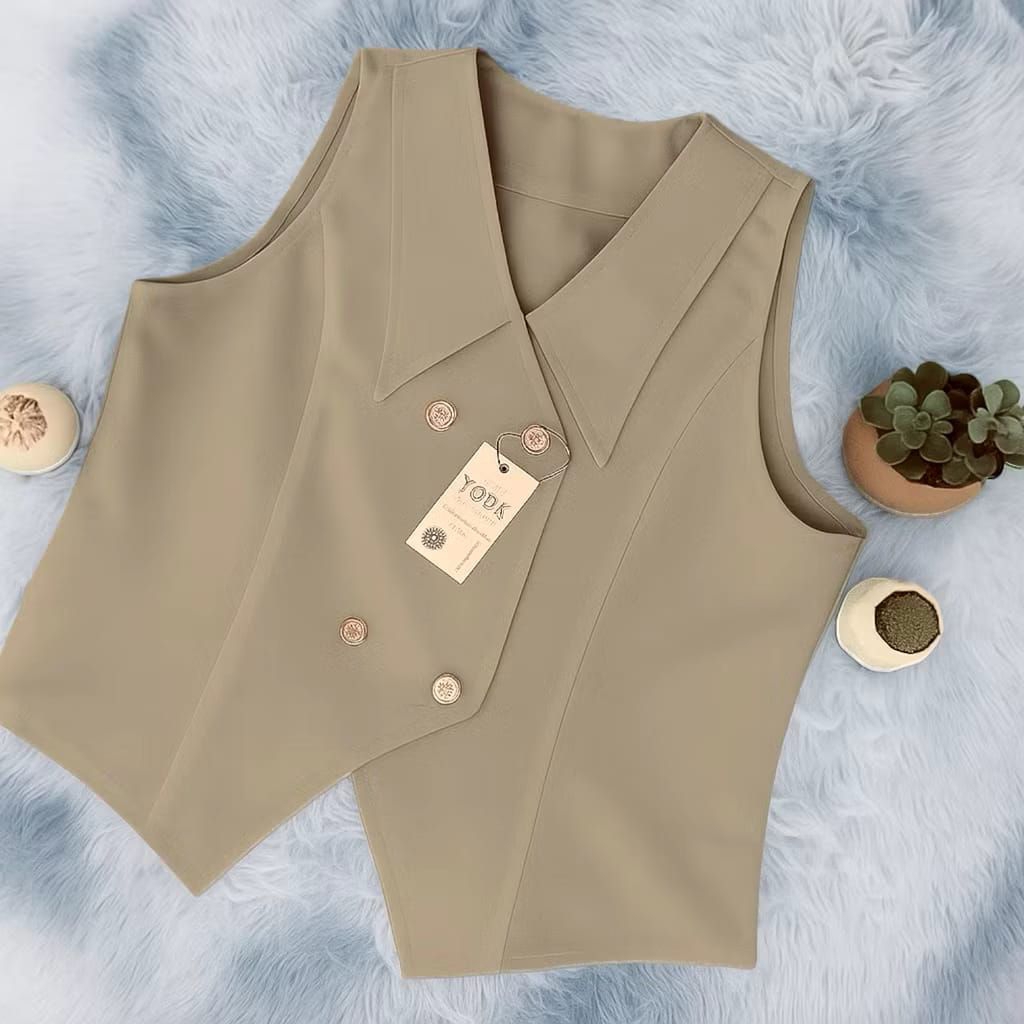 กม3.ID - EVI SEMIWOOL VEST//ผู้หญิง VEST//ผู้หญิง BASIC VEST//S SEMIWOL VEST/WOOL REST/ผู้หญิง CROP 