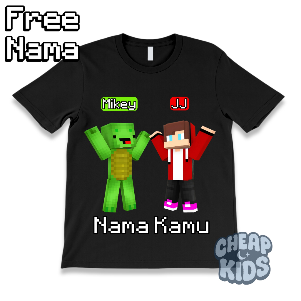 JJ Mikey Minecraft เสื้อยืดเด็กชื่อฟรี / JJ Mikey Minecraft เสื้อเด็กชื่อฟรี