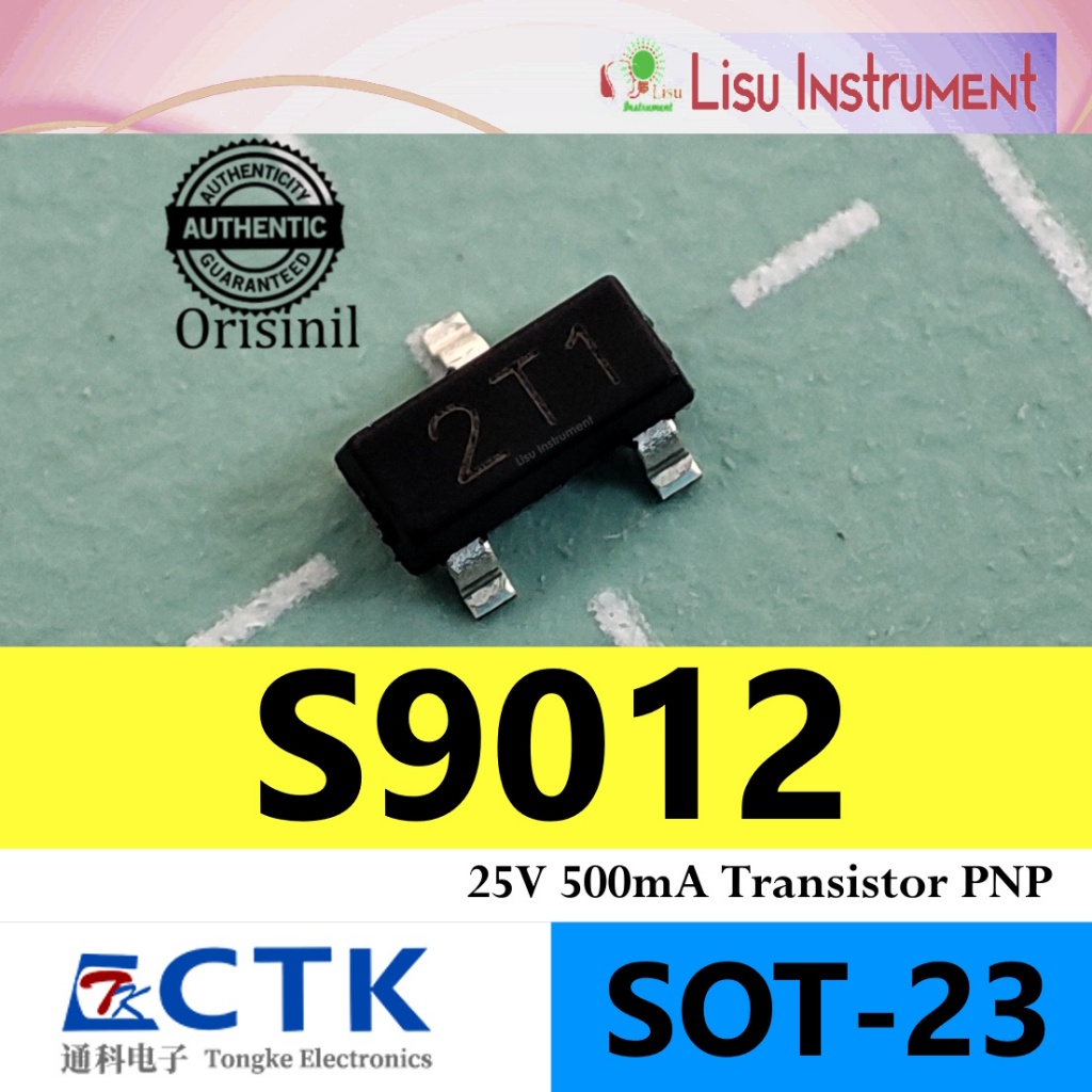 S9012 25V 500mA 2T1 ทรานซิสเตอร์ PNP TKS9012 SOT-23 CTK อิเล็กทรอนิกส์