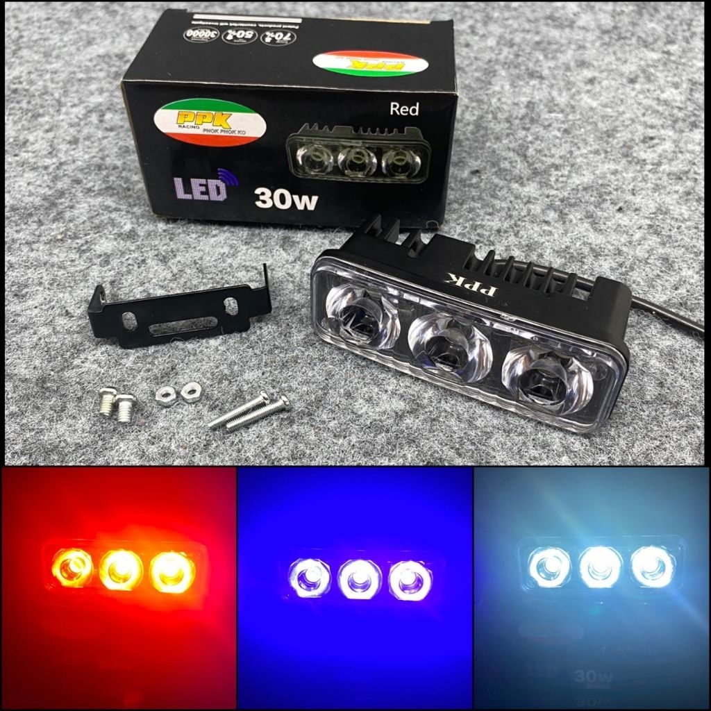 MATA PPK Racing - Universal E03 แฟลช 3 ตา Strobe LED Spotlight