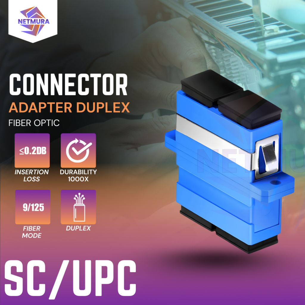 Netmura SC/UPC Duplex Fiber Optic Connector Adapter – Low Loss 0.2dB