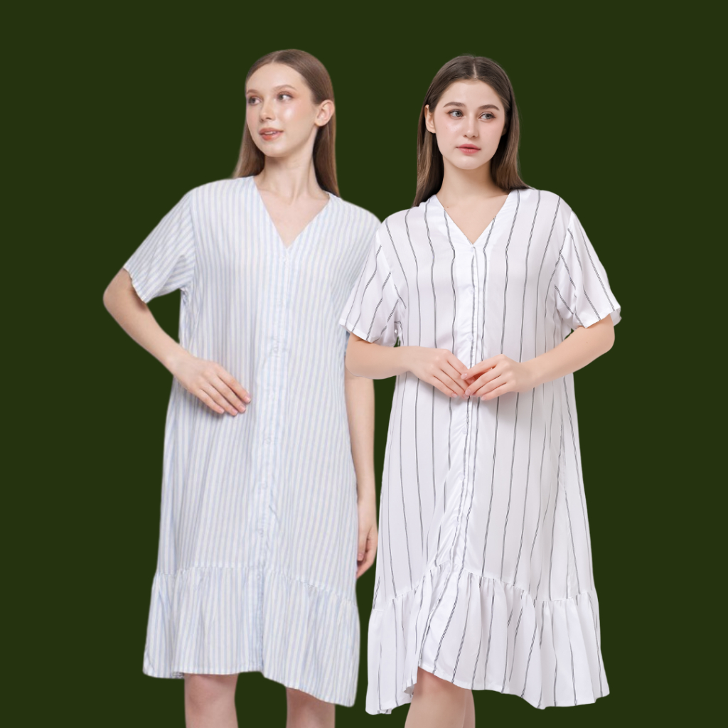 [CHRISTMAS PACKAGE] Cottonbee - ซื้อ 1 แถม 1 Stripes Dress Pyjamas Gift