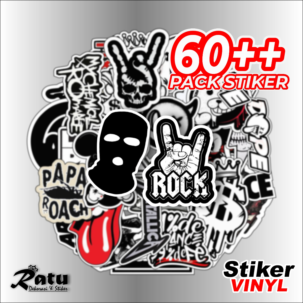 Aesthetic Laptop Sticker BLACK WHITE Tumblr Sticker Laptop Helmet HP Case