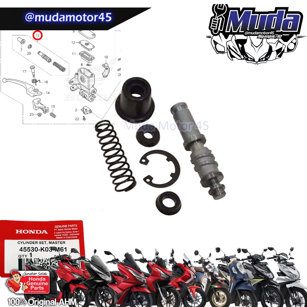เบรค MASTER K03 ADV BEAT SCOOPY PCX REVO 110 FI SUPRA GTR VARIO 160 45530-M61 45530K03M61 ซีลซ่อม CY