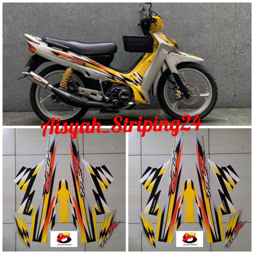 สติ๊กเกอร์สติ๊กเกอร์ STRIPING LIS LES POLET BODY MOTORCYCLE YAMAHA FIZR F1Z R MILLENIUM SILVER YELLO
