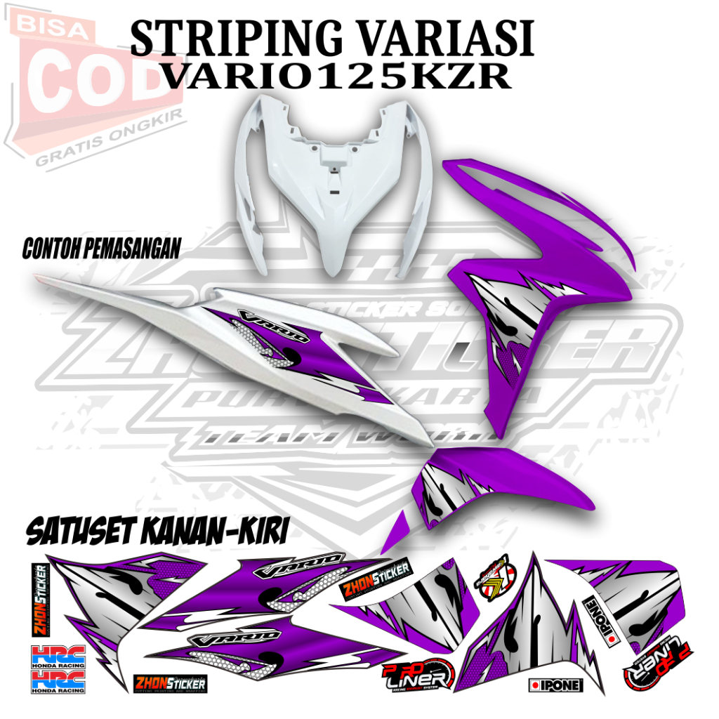 Honda Vario 125 Kzr Mtf Varky Stripng รถจักรยานยนต์ Striping การออกแบบสุดเท่ล่าสุด