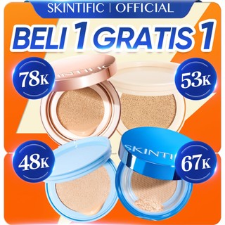 [BIG SALE]SKINTIFIC Makeup Collection Cushion Bedak Tabur Bedak Padat Foundation BB Cream & Lip serum – Cocok Kulit Berminyak/Berjerawat, Kontrol Minyak, Matte, Tutupi Noda, Tahan Lama, Cerah & Hydrasikan, concealer, high coverage, oil control