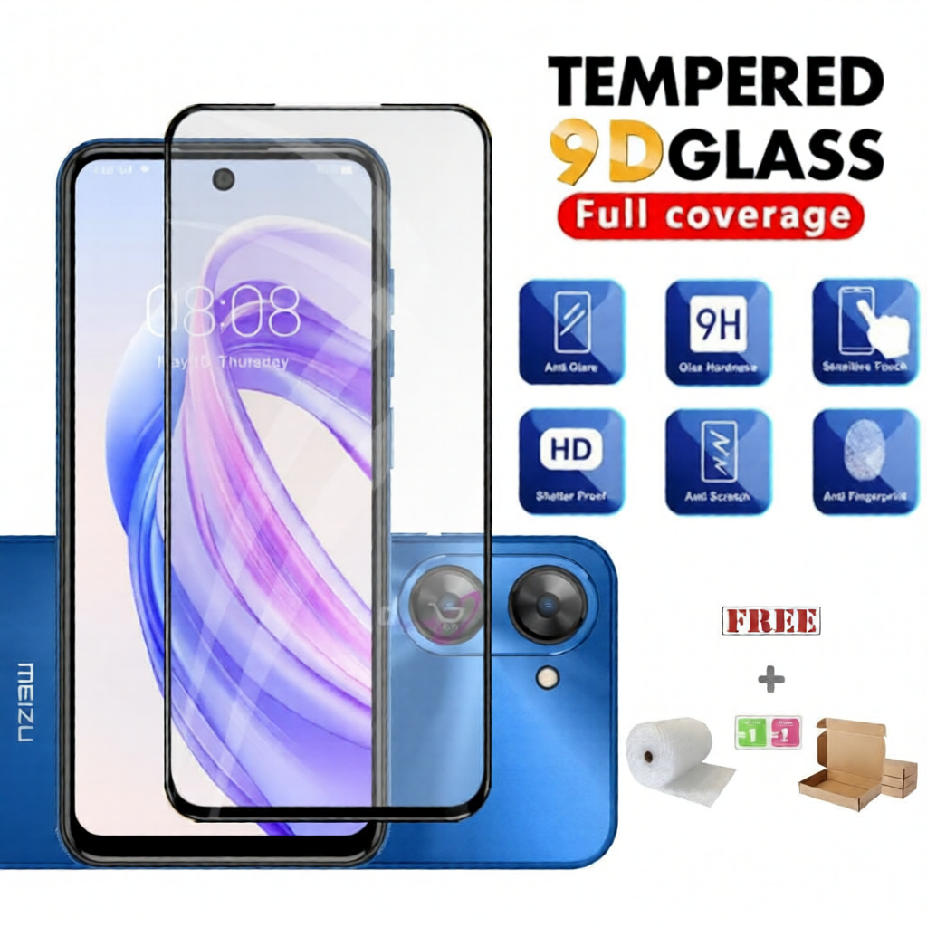 LAYAR กระจกนิรภัยคลุมทั้งหมดแก้ว 9H Meizu mblu 21 Anti-Scratch Clear Screen Black List Full Cover กา