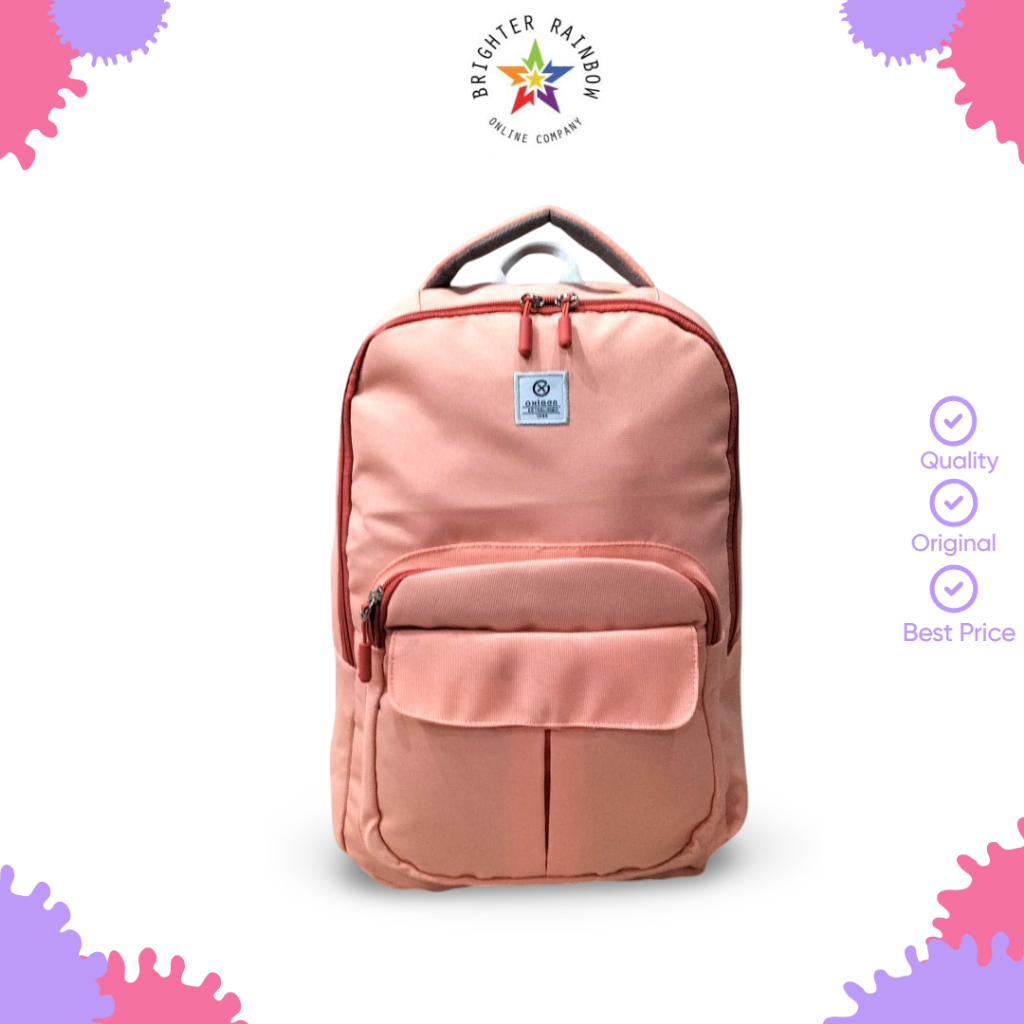 Oxigen Delta 31335 กระเป๋าเป้สะพายหลังแล็ปท็อปโพลีเอสเตอร์สําหรับผู้หญิงผ้าคลุมกันฝนฟรี