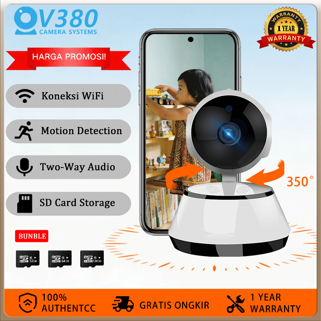 [E-LIFE TECH] V380 Pro Q6X PTZ HD 720P กล้องวงจรปิดปลุกเสียงสองทาง AP Hotspot