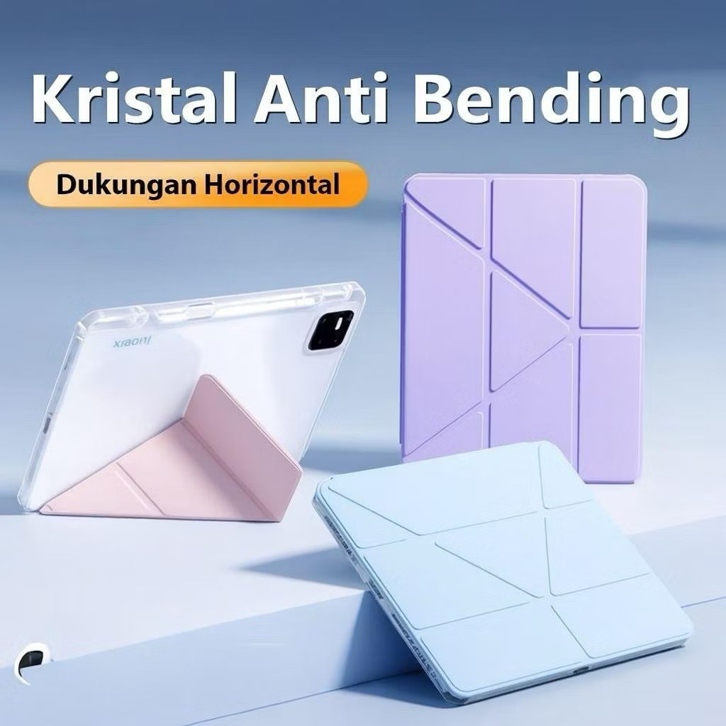 TRI FOLD อะคริลิค FLIP COVER สําหรับ INFINIX XPAD 20 PRO นิ้ว SMART CASE โปร่งใส TABLET CASE พับ Mic