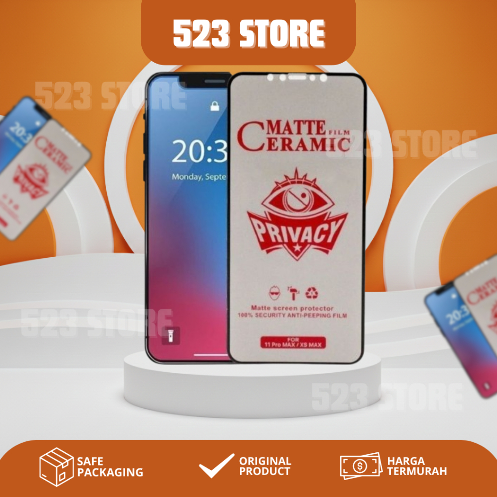 เซรามิค Matte SPY / Anti-Scratch กระจกนิรภัยเซรามิคความเป็นส่วนตัว Anti-Intip Anti-Shatter Oppo A1k/