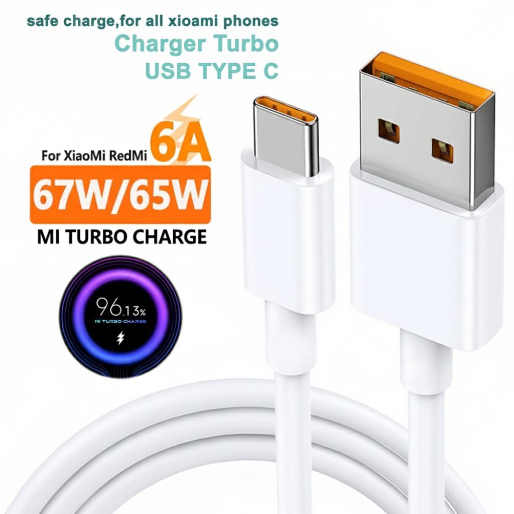 XIAOMI REDMI NOTE 11 12 13 14 15 TURBO CHARGE 6A TYPE C 33W 67W 120W MI TURBO สายชาร์จข้อมูล