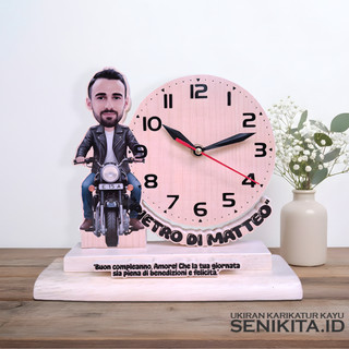 Karikatur Kayu Ukir Custom Foto, Tulisan Dan Jam, - Untuk Kado Special, Hadiah Dan Pajangan Kekinian