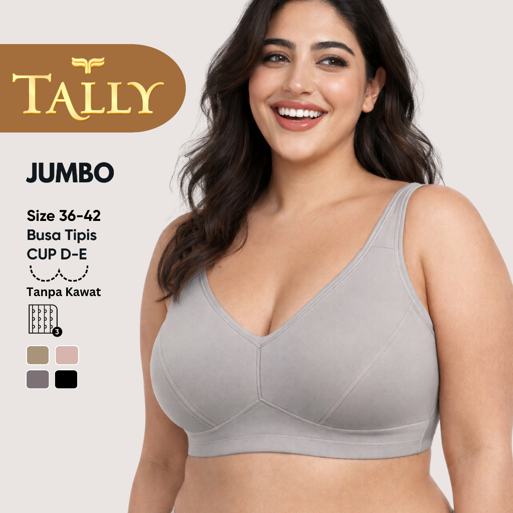 KATUN SALLY Bra ไม่มีลวดบางโฟมผ้าฝ้ายวัสดุถ้วย D - E Hook 3 Daily Bra JUMB0 BH 1211 Sarwendah