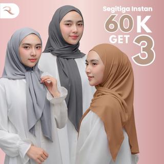 Paket Hemat 3 pcs Hijab SEGITIGA INSTAN Oval JERSEY Premium